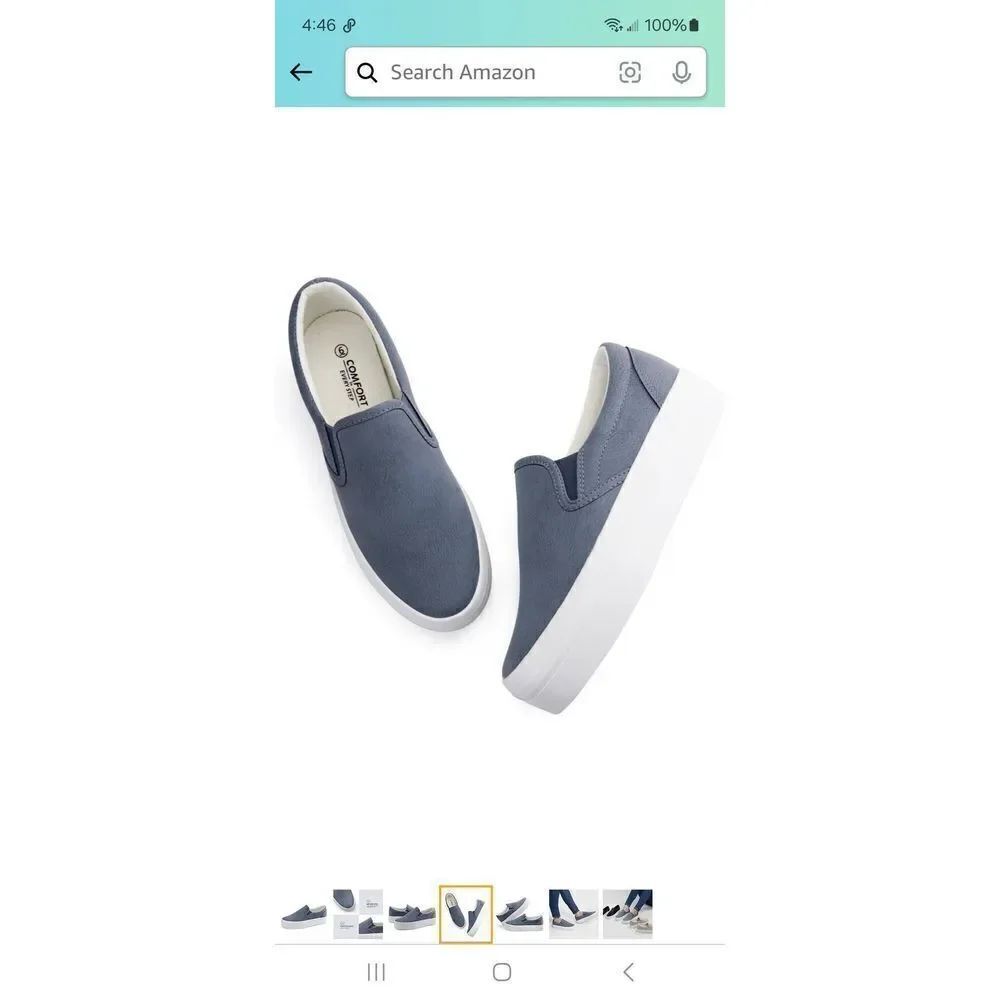 New Size 5 Jabasic Blue Slip On Platform Loafers Casual Comfortable Shoes NWT